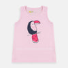 OK Happy Bird Printed Light Pink Tank Top 4786