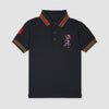 GRD Lion Logo Contrast Collar Dark Blue Polo 3829