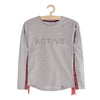 LS Active Shoulder & Side Tape Grey Top 3492