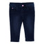 OM Pink Heart Button Dark Blue Denim 3204