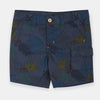 OM Palm Leaves Blue Cotton Shorts 1396