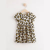LDX Leopard Print Cream Frock 7258
