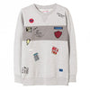 L&S Patch And Badges Grey Sweatshirt 872