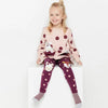 LDX Bunny&Deer Patch Polka Dots Maroon Legging 2188