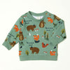 H Forest Bear Print Green Sweatshirt 7716
