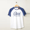 DSL Navy Blue Raglan Sleeves White Tshirt 1782