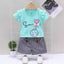 Bao Mi Hua Turquoise Smile Heart Bow 2 Piece Set 2246