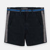 LC Dark Blue Side Tape Contrast Belt Shorts 1256