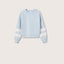 MNG 2 Stripe Sleeves Light Blue Short Sweatshirt 9876