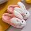 Rabbit Ears Fluffy Warm Peach Slippers 8158