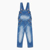 OSH Frill Heart Pocket Mid Blue Denim Dungaree 4603