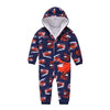 Austa All Over Fire Engine Design Dark Blue Warm Romper 7901