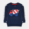 Mixer Truck Embroidered Blue Sweatshirt 7717