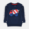 Mixer Truck Embroidered Blue Sweatshirt 7717