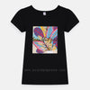 FRND INC Beautiful Girl Printed Black Top 4782