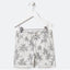 FZK Grey Big Palm Trees White Shorts 3992