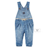 Osk White Floral Print Washed Blue Denim Full Dungaree 3809