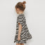 H Zebra Print Off White And Black Frock 7048