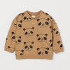 H Bear Face Print Dark Brown Sweatshirt 2616