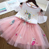 Anc Lala White Unicorn With Pink Skirt Set 1754