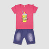 YGI Shocking Pink Space Share Juice Print 2 Piece Set 2285