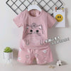 2 Piece set Caturday Tea Pink 1706