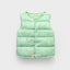 BSY Duck Print Loose Quilted Sleeveless Soft Green Puffer Jacket 7660