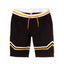L&S Retro Lines White Contrast Belt Black Shorts 1750