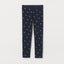 HM Glitter Heart Print Navy Blue Legging 7168
