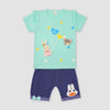 Yougi Turquoise Yes Heart Butterfly Applique 2 Piece Set 2277