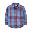 CRT Red Lines Blue Check Button Down Full Sleeves Casual Shirt 3905