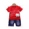 Yougi Red Applique Cat Bow Face 2 Piece Set 2252