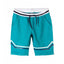 L&S Retro Lines White Contrast Belt Teal Shorts 1749