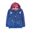 51015 Sweetest Friend Cat Face Polka Dots Blue Zipper Hoodie 2787