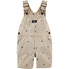 Osk Anchor Print Beige Cotton Short Dungarees 3802