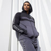 B&H Black & Grey Zipper Hoodie with Sleeves Tape 3046
