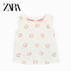 ZR Pink Dots Sleeveless White Top 1887