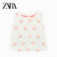 ZR Pink Dots Sleeveless White Top 1887
