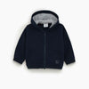 ZR Smile All Day Patch Navy Blue Zipper Hoodie 3379