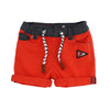OM Zebra Cord Contrast Belt Rose Red Shorts 1694