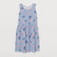 HM Butterflies Print Blue Stripe Sleeveless Frock 7115