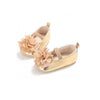 Valen Flower Bow Golden Pumps 2131