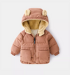Best C Sherpa Bear Hooded Tea Brown Puffer Jacket 7642