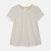 Bab Clb Neck Bow Off White Frock 7449