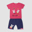 Yougi Applique Shocking Pink Bunny Double Face 2 Piece Set 2269