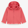 ZR Pink Frill Bottom Terry Zipper Hoodie 14530