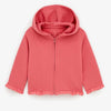 ZR Pink Frill Bottom Terry Zipper Hoodie 14530