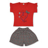 MNXY Red Bow Heart Print 2 Piece Set 2274