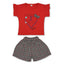 MNXY Red Bow Heart Print 2 Piece Set 2274