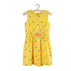 51015 Birds Printed Yellow Frock 3554